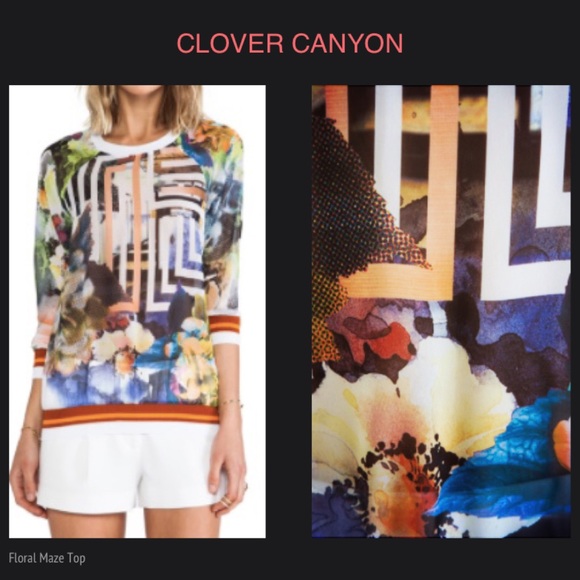 CLOVER CANYON Floral Maze Chiffon Top - Picture 1 of 14